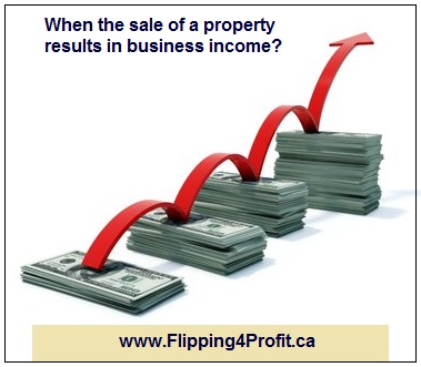 When the sale of a property results in business income