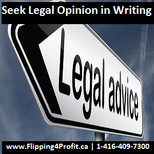 Seek legal opinion in writing